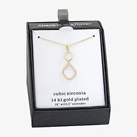 Sparkle Allure Womens Cubic Zirconia 14K Gold Over Brass 16 Inch Pendant Necklace