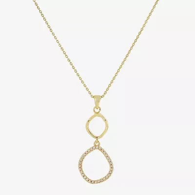 Sparkle Allure Womens Cubic Zirconia 14K Gold Over Brass 16 Inch Pendant Necklace