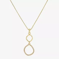 Sparkle Allure Womens Cubic Zirconia 14K Gold Over Brass 16 Inch Pendant Necklace