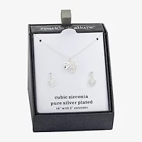 Sparkle Allure Womens Cubic Zirconia Pure Silver Over Brass 2-pc. Jewelry Set