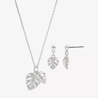 Sparkle Allure Womens Cubic Zirconia Pure Silver Over Brass 2-pc. Jewelry Set