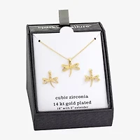 Sparkle Allure Womens Cubic Zirconia 14K Gold Over Brass 2-pc. Jewelry Set