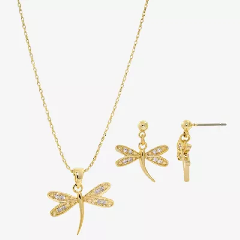 Sparkle Allure Womens Cubic Zirconia 14K Gold Over Brass 2-pc. Jewelry Set