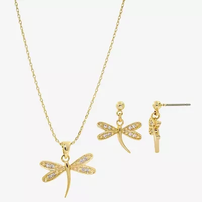 Sparkle Allure Womens Cubic Zirconia 14K Gold Over Brass 2-pc. Jewelry Set