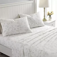 Laura Ashley 100% Cotton Brushed Flannel Deep Pocket Sheet Set