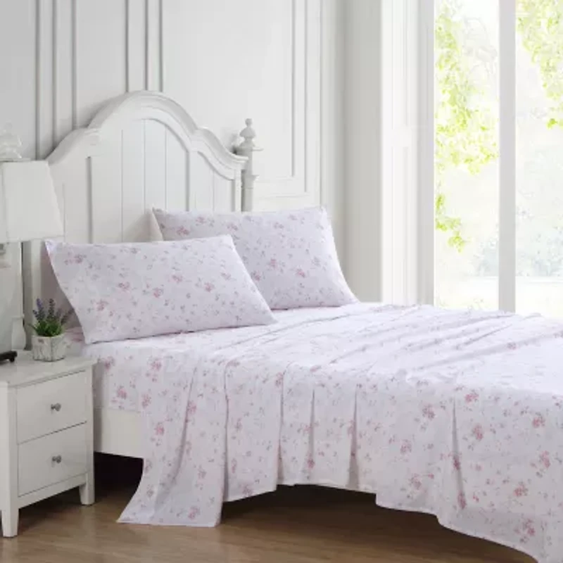 Laura Ashley Cotton Sateen Sheet Set 300tc Deep Pocket