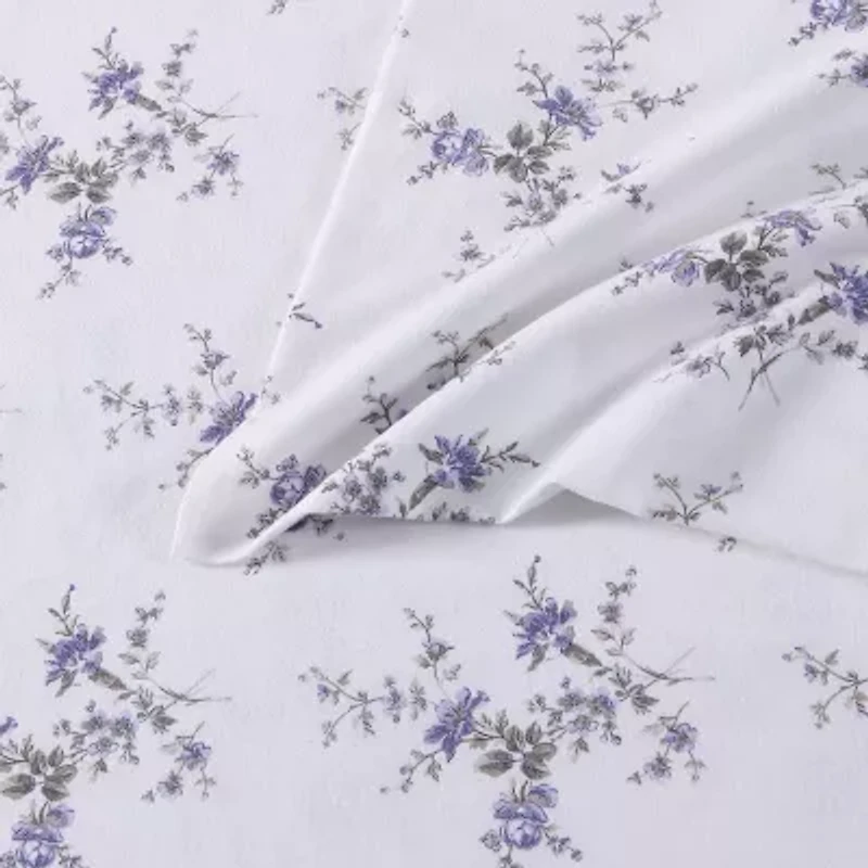 Laura Ashley 100% Cotton Brushed Flannel Deep Pocket Sheet Set
