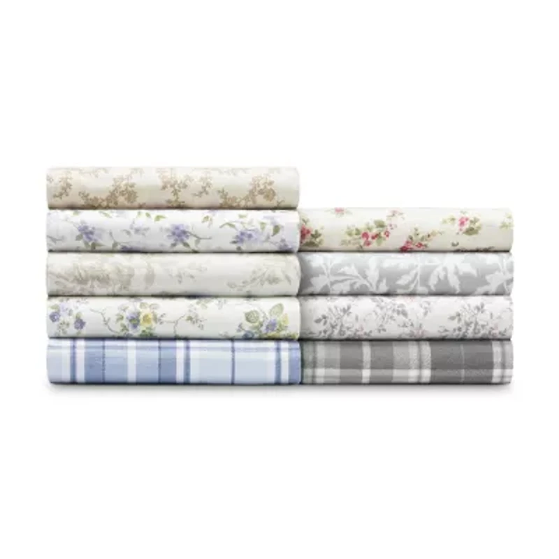 Laura Ashley 100% Cotton Brushed Flannel Sheet Set