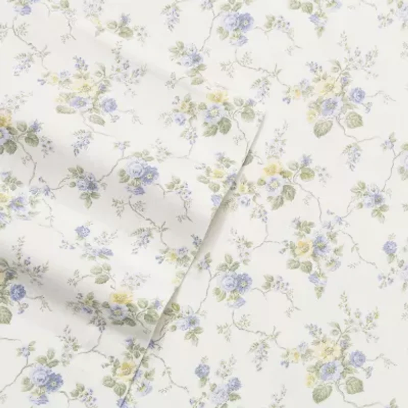 Laura Ashley 100% Cotton Brushed Flannel Sheet Set