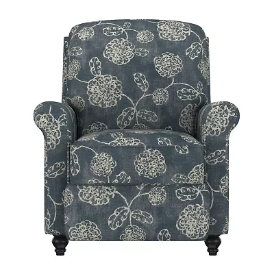 ProLounger Keaton Transitional Roll-Arm Push Back Recliner Floral Fabric