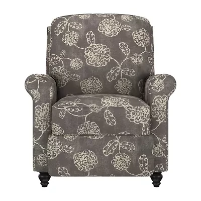 ProLounger Keaton Transitional Roll-Arm Push Back Recliner Floral Fabric