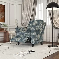 ProLounger Keaton Transitional Roll-Arm Push Back Recliner Floral Fabric