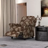 ProLounger Keaton Transitional Roll-Arm Push Back Recliner Floral Fabric