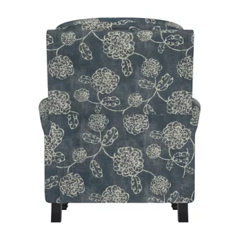 ProLounger Keaton Transitional Roll-Arm Push Back Recliner Floral Fabric