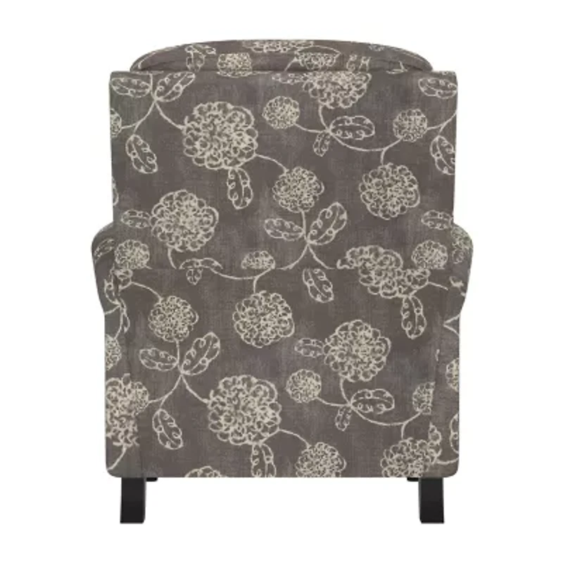 ProLounger Keaton Transitional Roll-Arm Push Back Recliner Floral Fabric