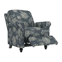ProLounger Keaton Transitional Roll-Arm Push Back Recliner Floral Fabric