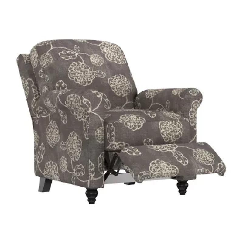 ProLounger Keaton Transitional Roll-Arm Push Back Recliner Floral Fabric