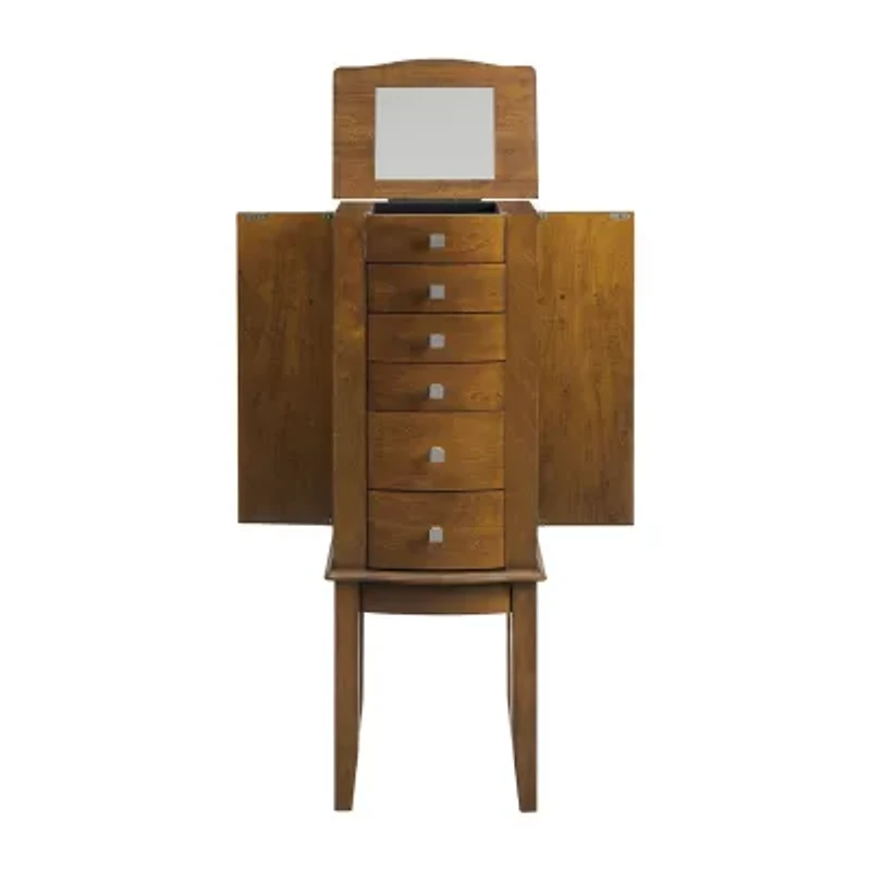 Powell Company Marlette Walnut Jewelry Armoire