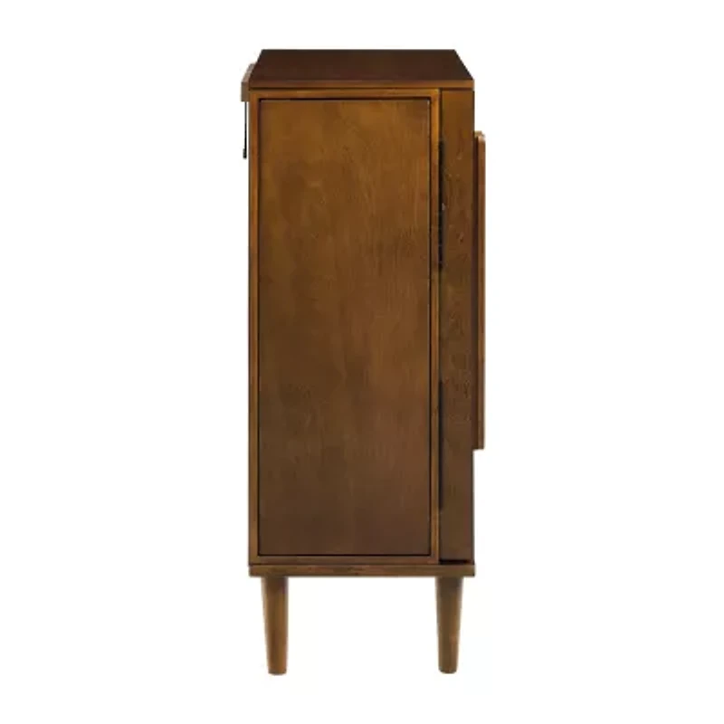 Powell Company Janice Walnut Jewelry Armoire