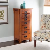 Powell Company Janice Oak Jewelry Armoire