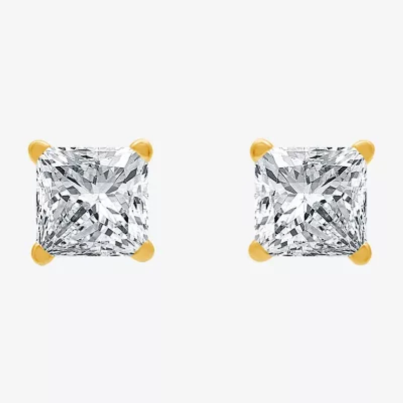 Ever Star (G / SI1-SI2) 1 CT. T.W. Lab-Grown Diamond Princess-cut Stud Earrings 10K or 14K Gold