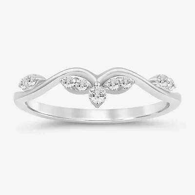 (I / Si2) Womens 1/6 CT. T.W. Lab Grown White Diamond 10K Gold Wedding Band