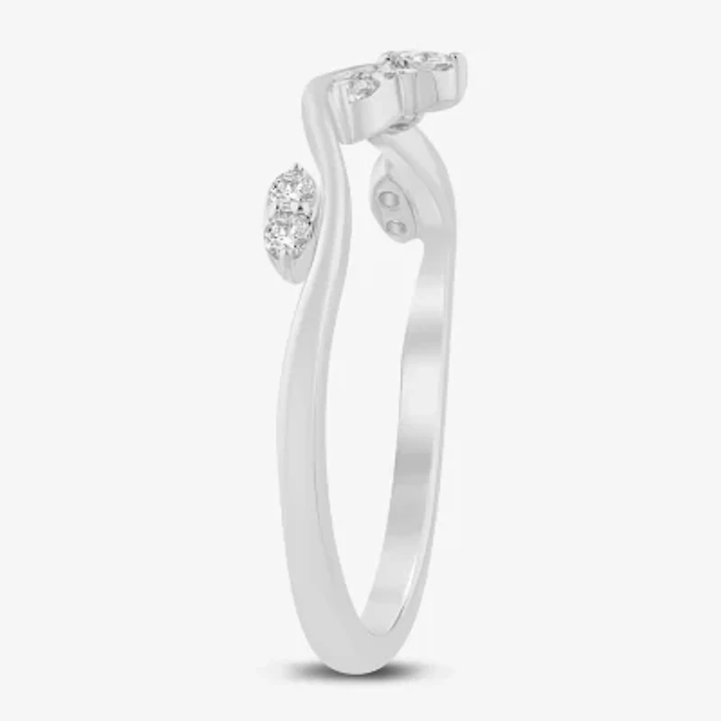 (I / Si2) Womens 1/6 CT. T.W. Lab Grown White Diamond 10K Gold Wedding Band