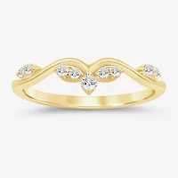 (I / Si2) Womens 1/6 CT. T.W. Lab Grown White Diamond 10K Gold Wedding Band