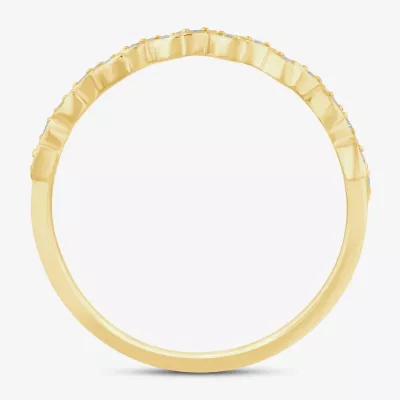 (I / Si2) Womens Diamond Accent Lab Grown White 10K Gold Band