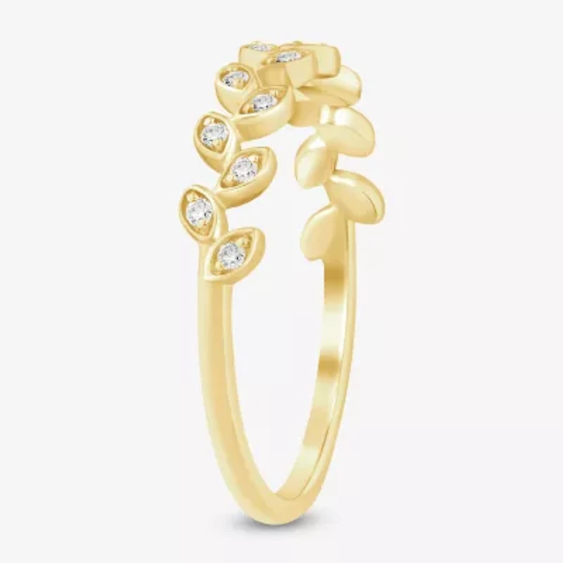 (I / Si2) Womens Diamond Accent Lab Grown White 10K Gold Band