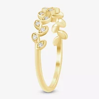 (I / Si2) Womens Diamond Accent Lab Grown White 10K Gold Band