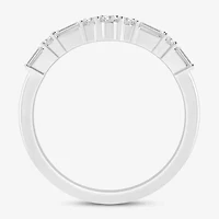 (I / Si2) Womens 1/3 CT. T.W. Lab Grown White Diamond 10K Gold Chevron Band