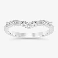 (I / Si2) Womens 1/3 CT. T.W. Lab Grown White Diamond 10K Gold Chevron Band