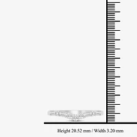 (I / Si2) Womens 1/3 CT. T.W. Lab Grown White Diamond 10K Gold Chevron Band