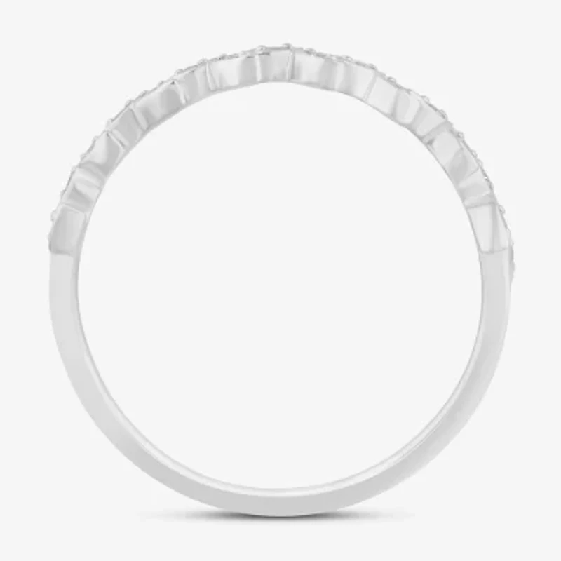 (I / Si2) Womens Diamond Accent Lab Grown White 10K Gold Band