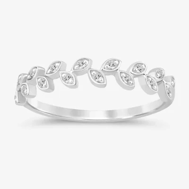 (I / Si2) Womens Diamond Accent Lab Grown White 10K Gold Band