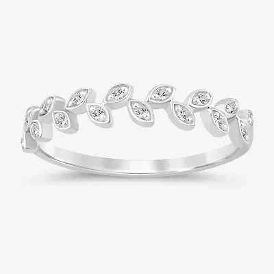 (I / Si2) Womens Diamond Accent Lab Grown White 10K Gold Band