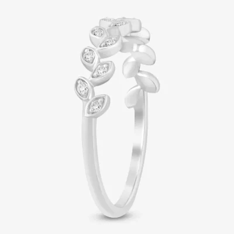 (I / Si2) Womens Diamond Accent Lab Grown White 10K Gold Band