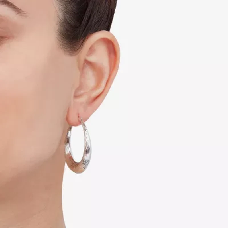 Limited Quantities! Tiger Claw Womens Sterling Silver 40mm Hoop Earrings