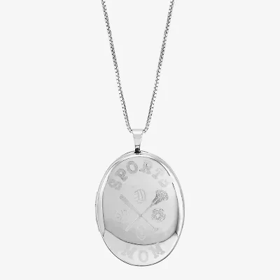 Limited Quantities! "Sports Mom" Womens Sterling Silver 18 Inch Locket Necklace
