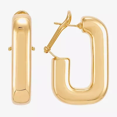 Limited Quantities! Womens 18K Gold Over Silver 33mm Hoop Earrings