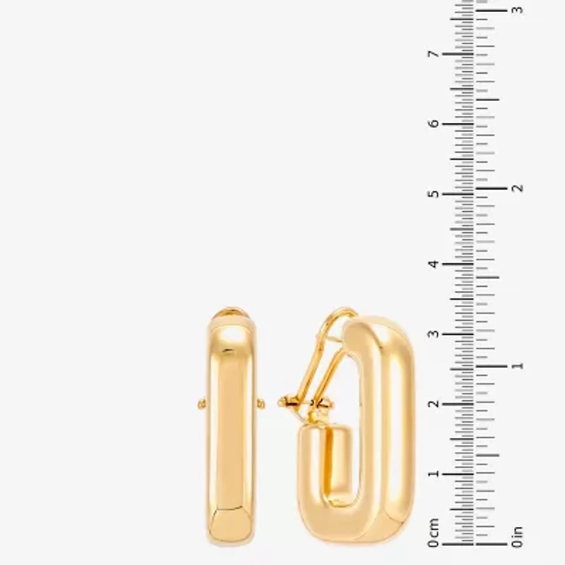 Limited Quantities! Womens 18K Gold Over Silver 33mm Hoop Earrings