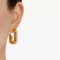 Limited Quantities! Womens 18K Gold Over Silver 33mm Hoop Earrings