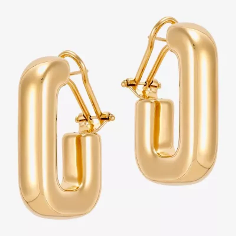 Limited Quantities! Womens 18K Gold Over Silver 33mm Hoop Earrings