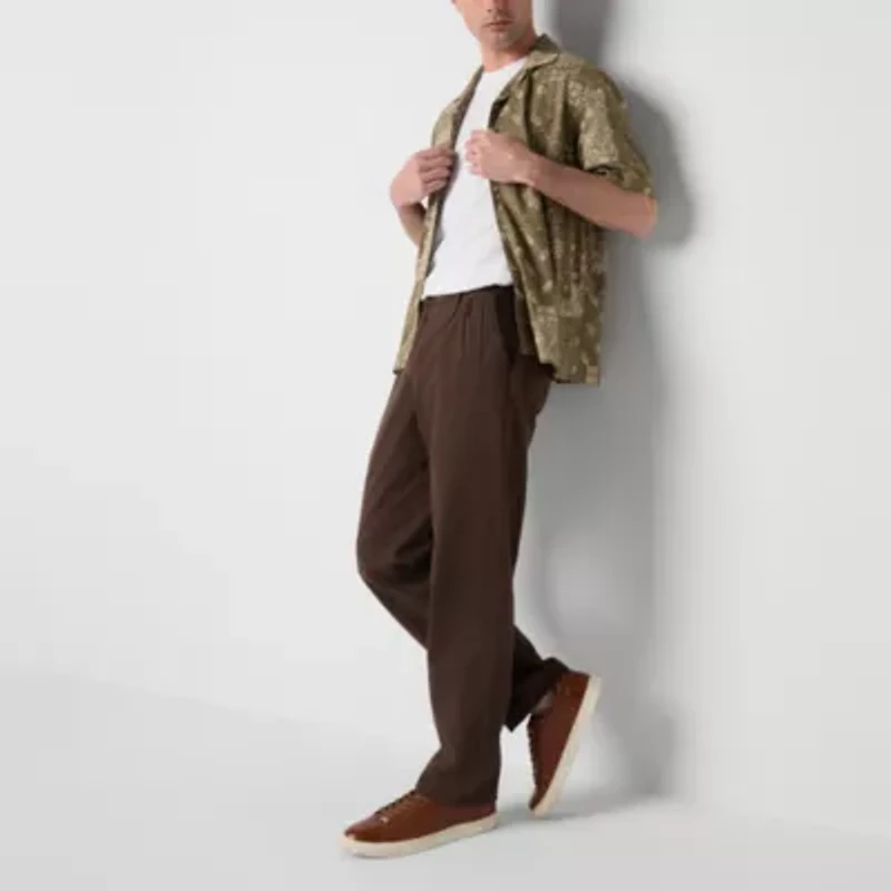 Arizona Mens Loose Fit Pleated Chino