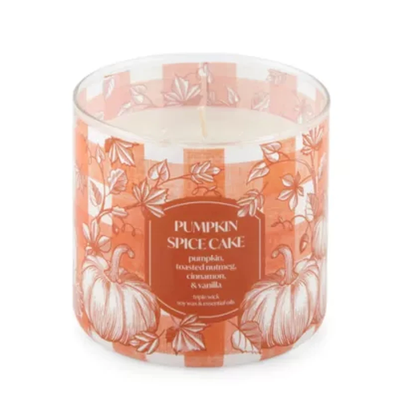 Distant Lands 14 Oz Pumpkin Spice Cake 3-Wick Scented Jar Candle