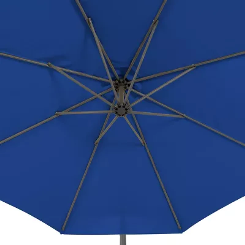 9.5-Foot UV Resistant Offset Patio Umbrella with Base Weights