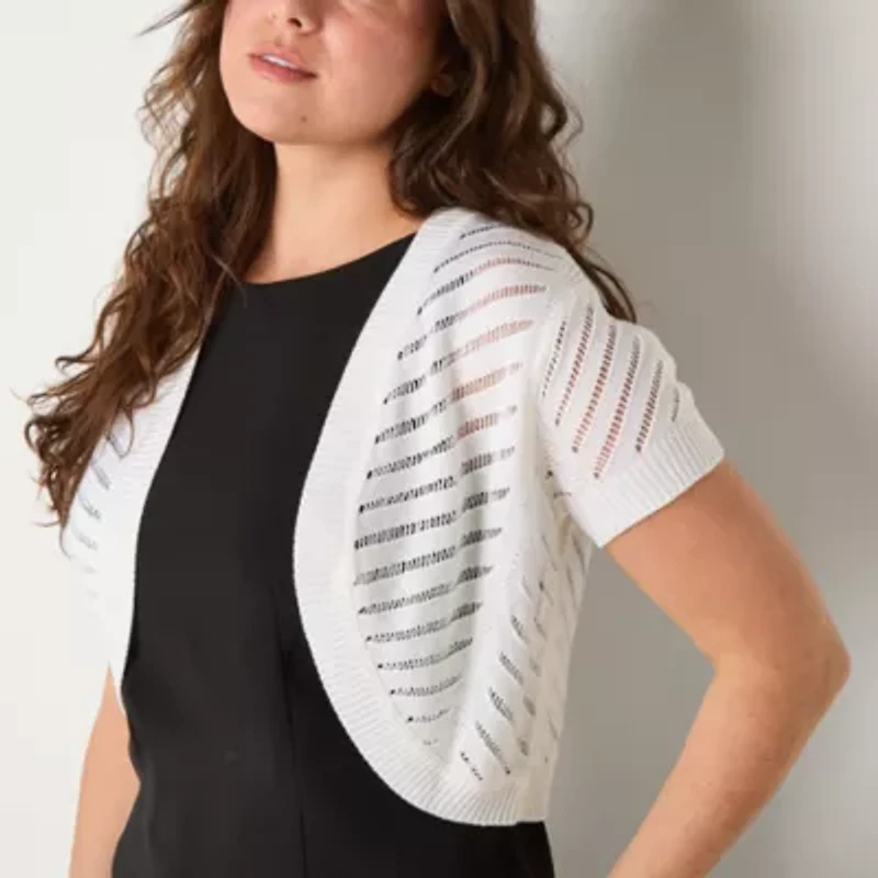 Robbie Bee Womens Short Sleeve Shrug