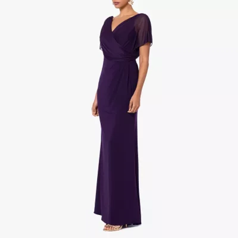 DJ Jaz Womens Short Sleeve Evening Gown