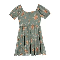 Rare Editions Big Kid Girls Short Sleeve Puffed A-Line Dress